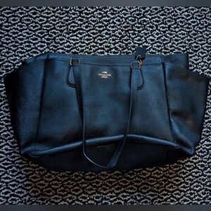 Coach Black Leather Tote Bag